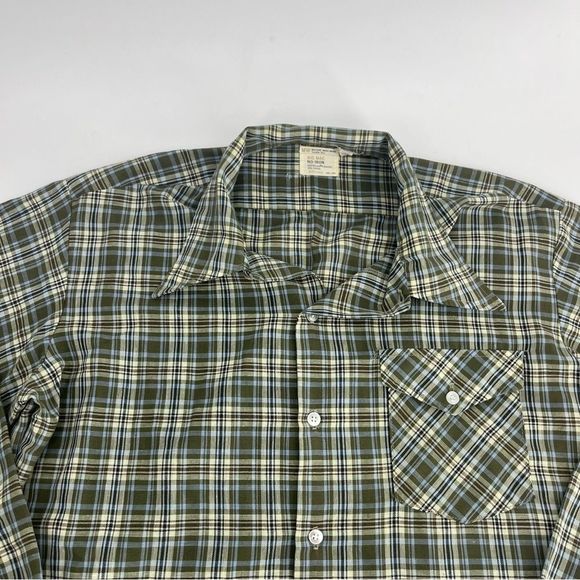 Vintage Big Mac Shirt Mens XL Green Flannel‎ Plaid Casual Button Up Fall - Picture 2 of 9